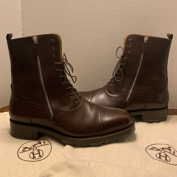Hermès Barénia Ankle Boots in rich Cocoa Brown in almost new condition - Picture 1 of 6